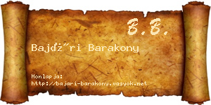 Bajári Barakony névjegykártya